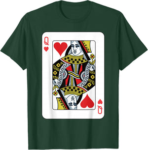 Queen of the Hearts Playing Card Poker T-Shirt - T-Shirt | Forest