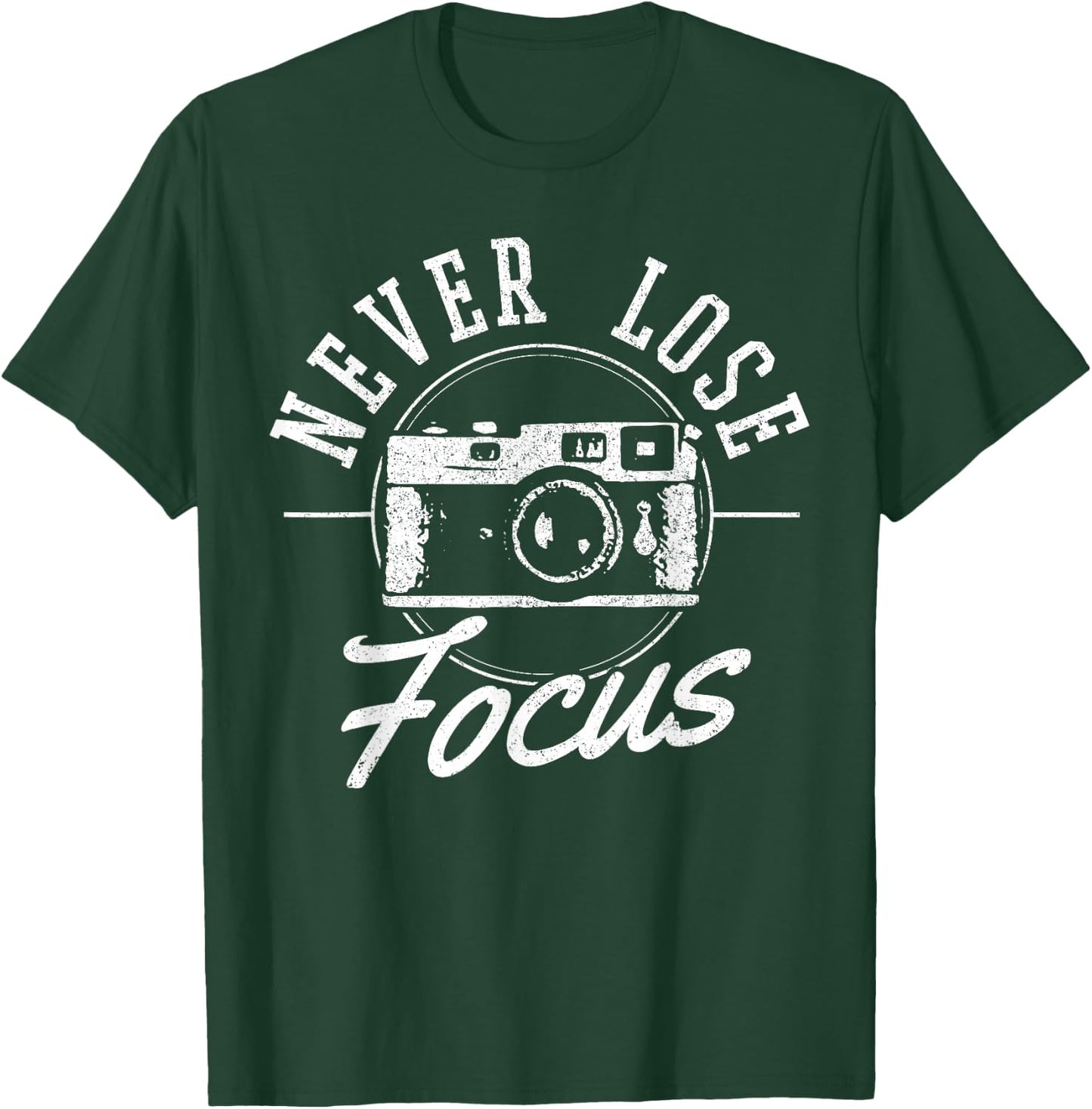 Photographers Never Lose Focus Vintage Camera Photography T-Shirt - T-Shirt | Forest