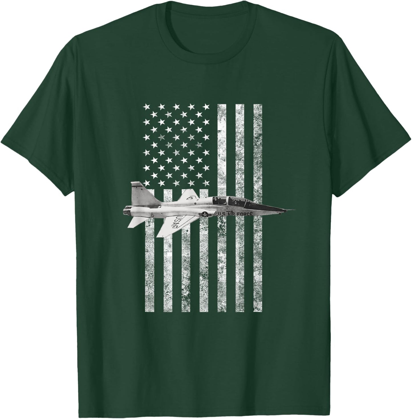 T-38 Talon American USA Flag - Military Women Kids Men T-Shirt - T-Shirt | Forest