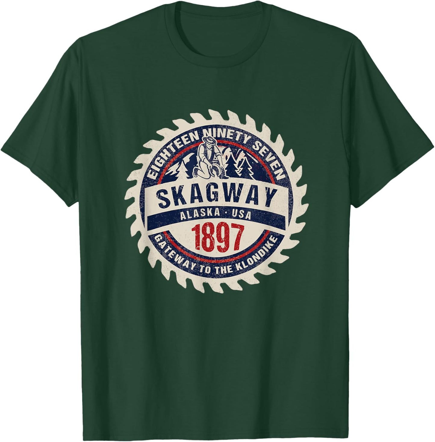 Skagway Alaska Historic Gold Rush Town Vacation Souvenir T-Shirt - T-Shirt | Forest