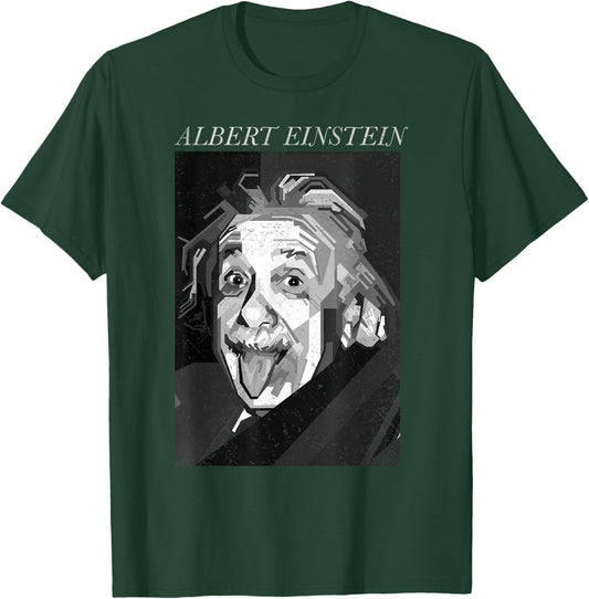 Trendy Apparel -Adults & Kids Graphic - Albert Einstein Logic Quote Front Back - Black - Small - Short Sleeve T-Shirt - T-Shirt | Forest