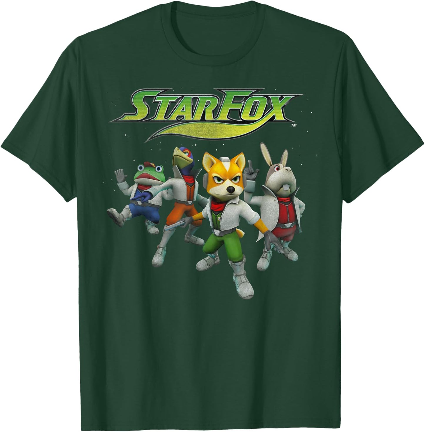 Nintendo Star Fox Retro Group Shot T-Shirt - T-Shirt | Forest