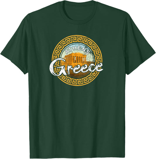 Greece Athens Parthenon Acropolis Vintage Greek T Shirt T-Shirt - T-Shirt | Forest