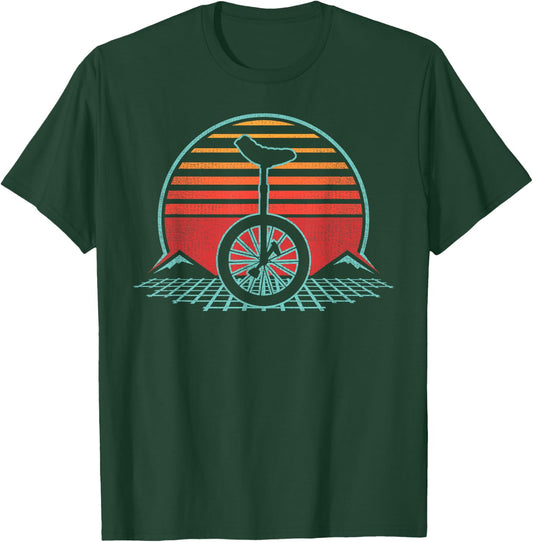 Unicycle Retro Vintage 80s Style Gift T-Shirt - T-Shirt | Forest