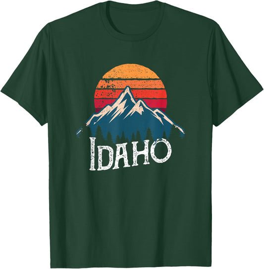 Vintage Idaho ID Mountains Outdoor Wildness Retro T-Shirt - T-Shirt | Forest