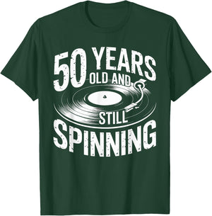 Funny 50th Birthday Vinyl Record Retro 50 Years Old Birthday T-Shirt - T-Shirt | Forest