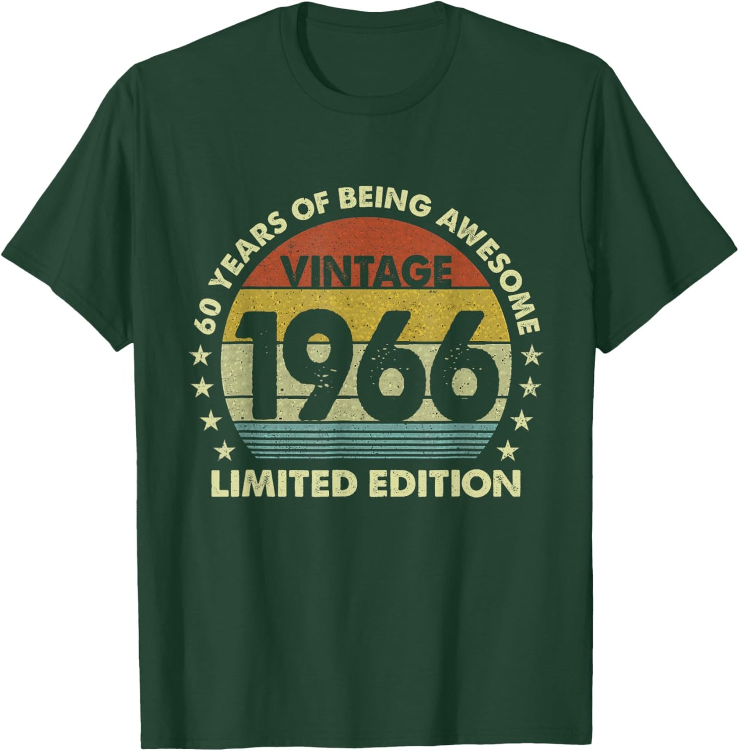 Vintage 1966 Limited Edition 60th Birthday 60 Year Old Bday T-Shirt - T-Shirt | Forest