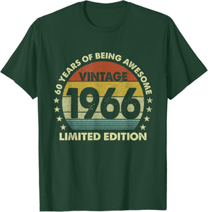 Vintage 1966 Limited Edition 60th Birthday 60 Year Old Bday T-Shirt - T-Shirt | Forest