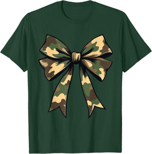 Camouflage Camo Coquette Bow Hunting Women Girls T-Shirt - T-Shirt | Forest