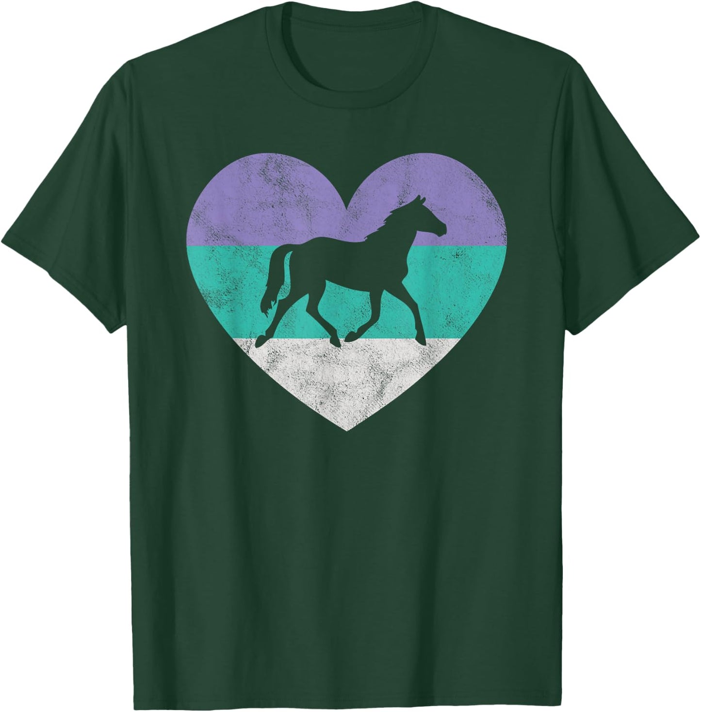 Horse Gift Shirt & Girls Retro Vintage Cute T-Shirt - T-Shirt | Forest