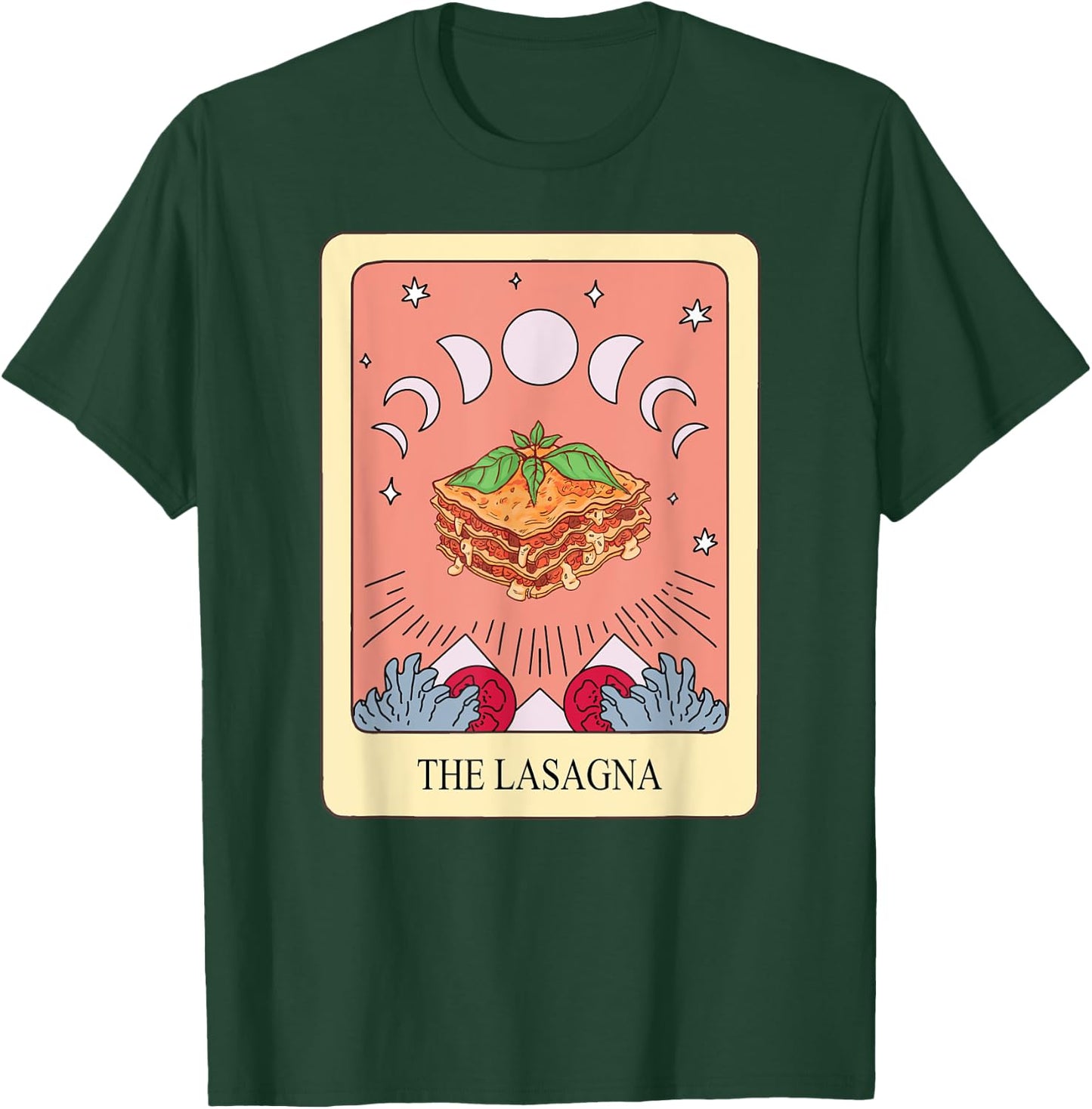Lasagna Tarot Card Shirt Funny Lasagna Lover Tarot Fan T-Shirt - T-Shirt | Forest