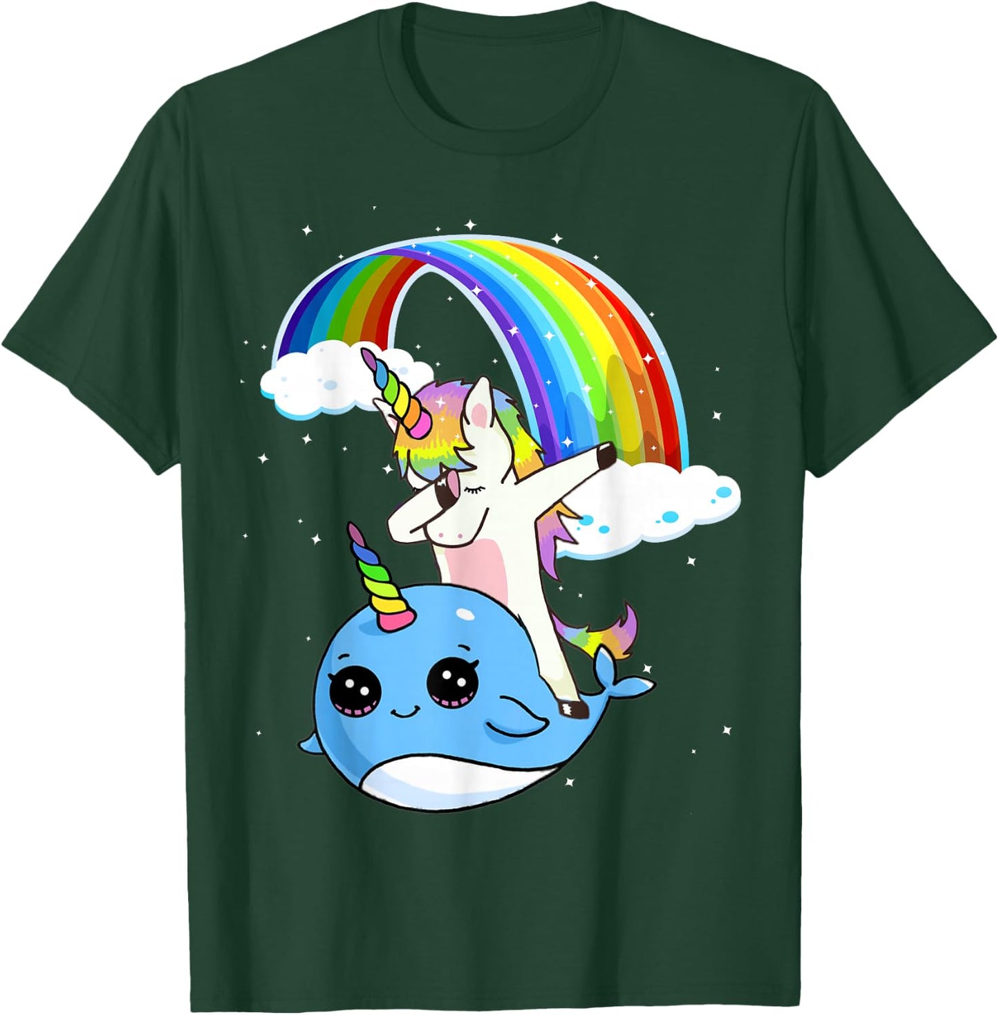 Unicorn Narwhal Shirt Dabbing Unicorn Narwhal Rainbow T-Shirt - T-Shirt | Forest