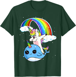 Unicorn Narwhal Shirt Dabbing Unicorn Narwhal Rainbow T-Shirt - T-Shirt | Forest
