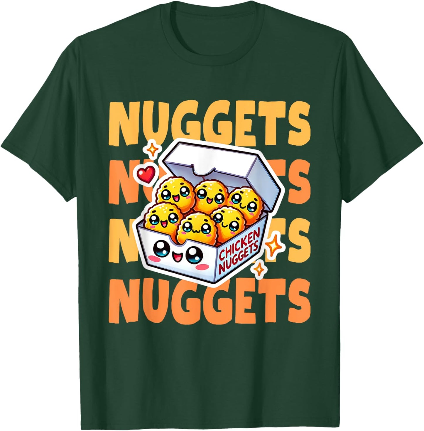 Chicken Nuggets Box Cute Kawaii T-Shirt - T-Shirt | Forest