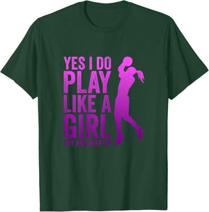 Teen Girls Youth Basketball Clothes Gifts - Play Like A Girl T-Shirt - T-Shirt | Forest