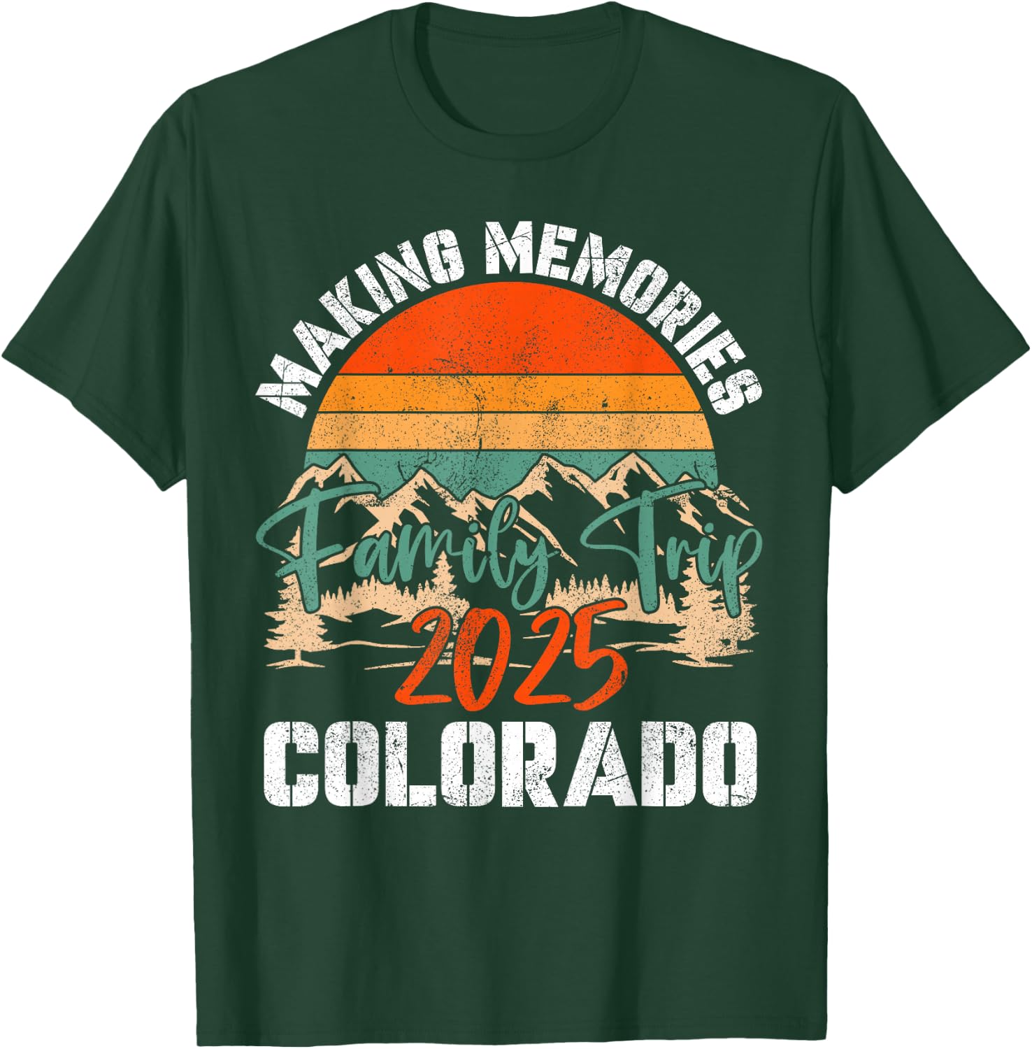 Colorado Family Trip 2025 Mountain Camping Cousin Crew Match T-Shirt - T-Shirt | Forest