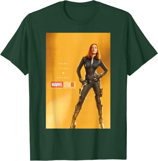 Marvel Studios 10 Years Black Widow Poster Graphic T-Shirt - T-Shirt | Forest