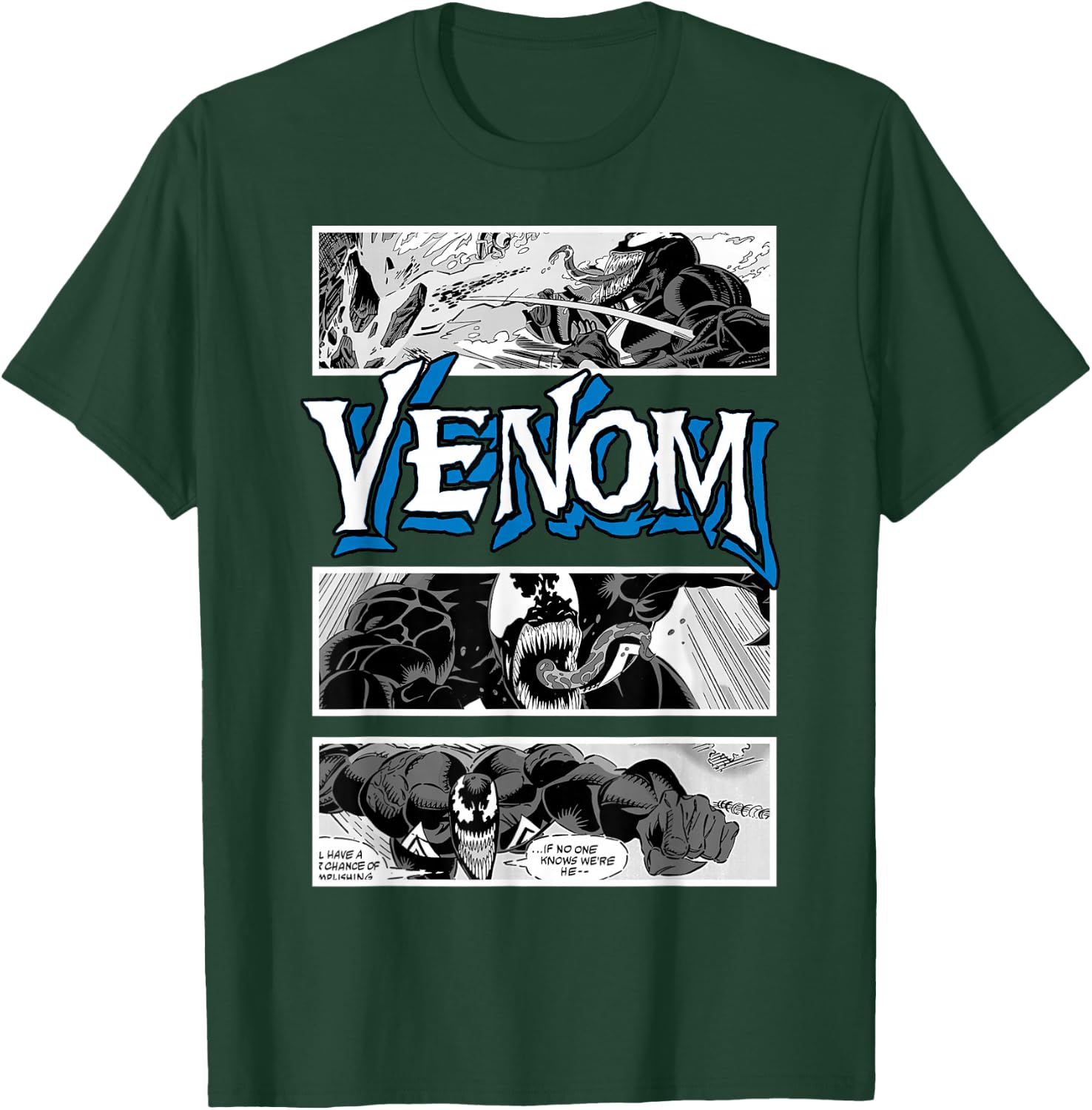 Marvel Venom Comic Book Illustrations Panel Graphic T-Shirt - T-Shirt | Forest