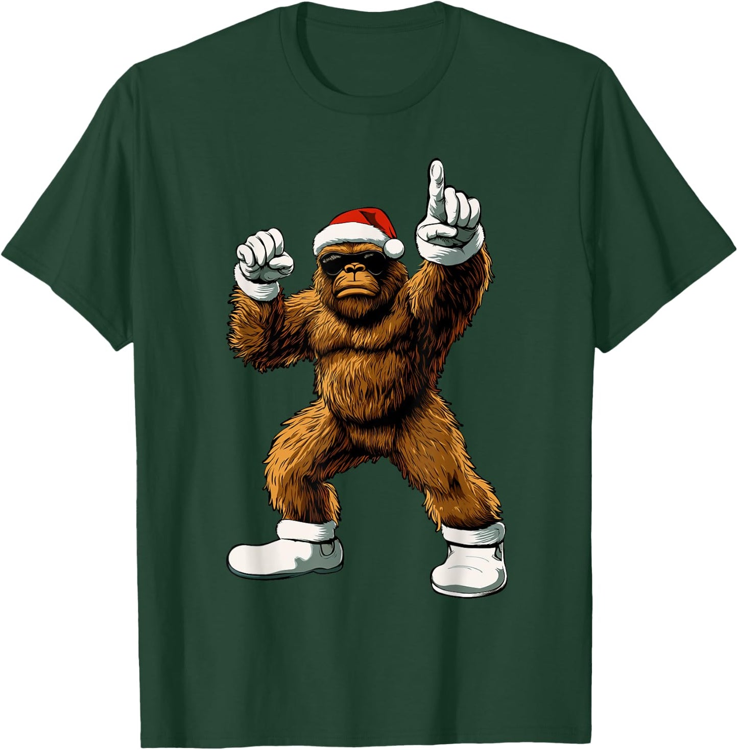 Christmas Funny Bigfoot Santa Kids Boys Men Xmas T-Shirt - T-Shirt | Forest