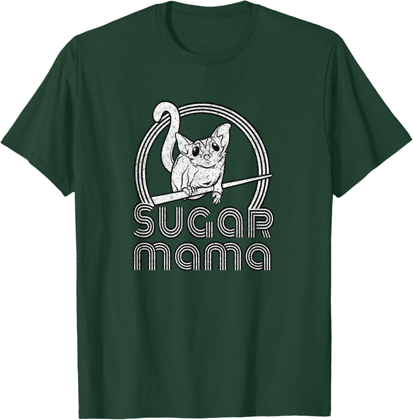 Closet Designs Sugar Mama Funny Sugar Glider Mom - Black, Small T-Shirt - T-Shirt | Forest