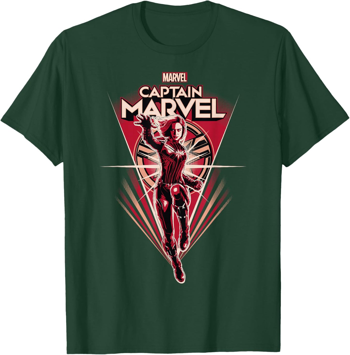 Marvel Captain Marvel Retro Style Flight Graphic T-Shirt - T-Shirt | Forest