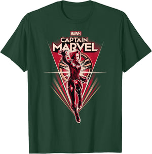 Marvel Captain Marvel Retro Style Flight Graphic T-Shirt - T-Shirt | Forest