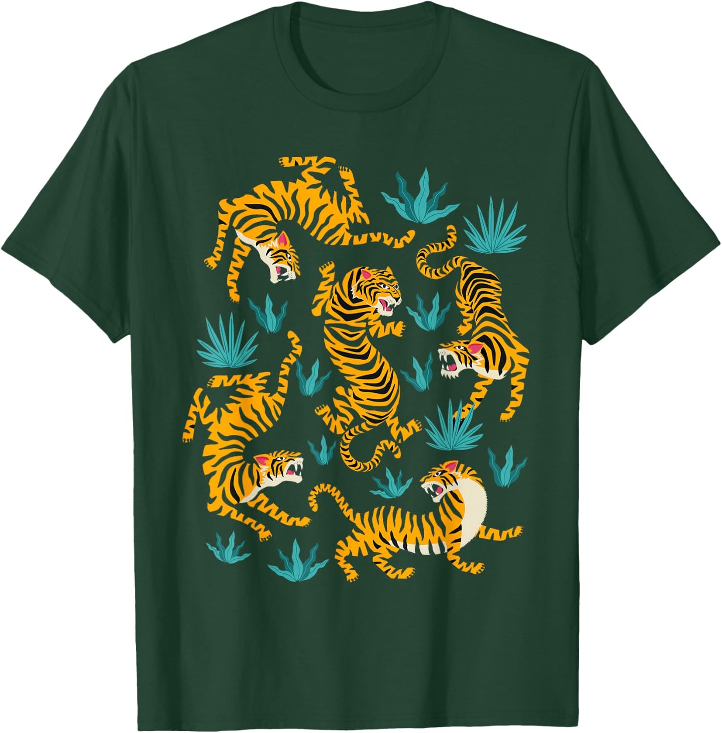 Dancing Tiger Cartoon Graphic T-Shirt - T-Shirt | Forest