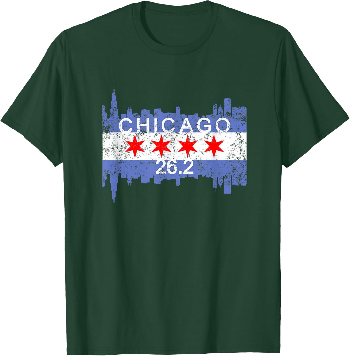 26.2 Mile Marathon Runner T Shirt Chicago Running Gift T-Shirt - T-Shirt | Forest