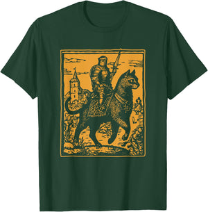 Knight Cat Rider Vintage Medieval Funny Cat Meme Women T-Shirt - T-Shirt | Forest