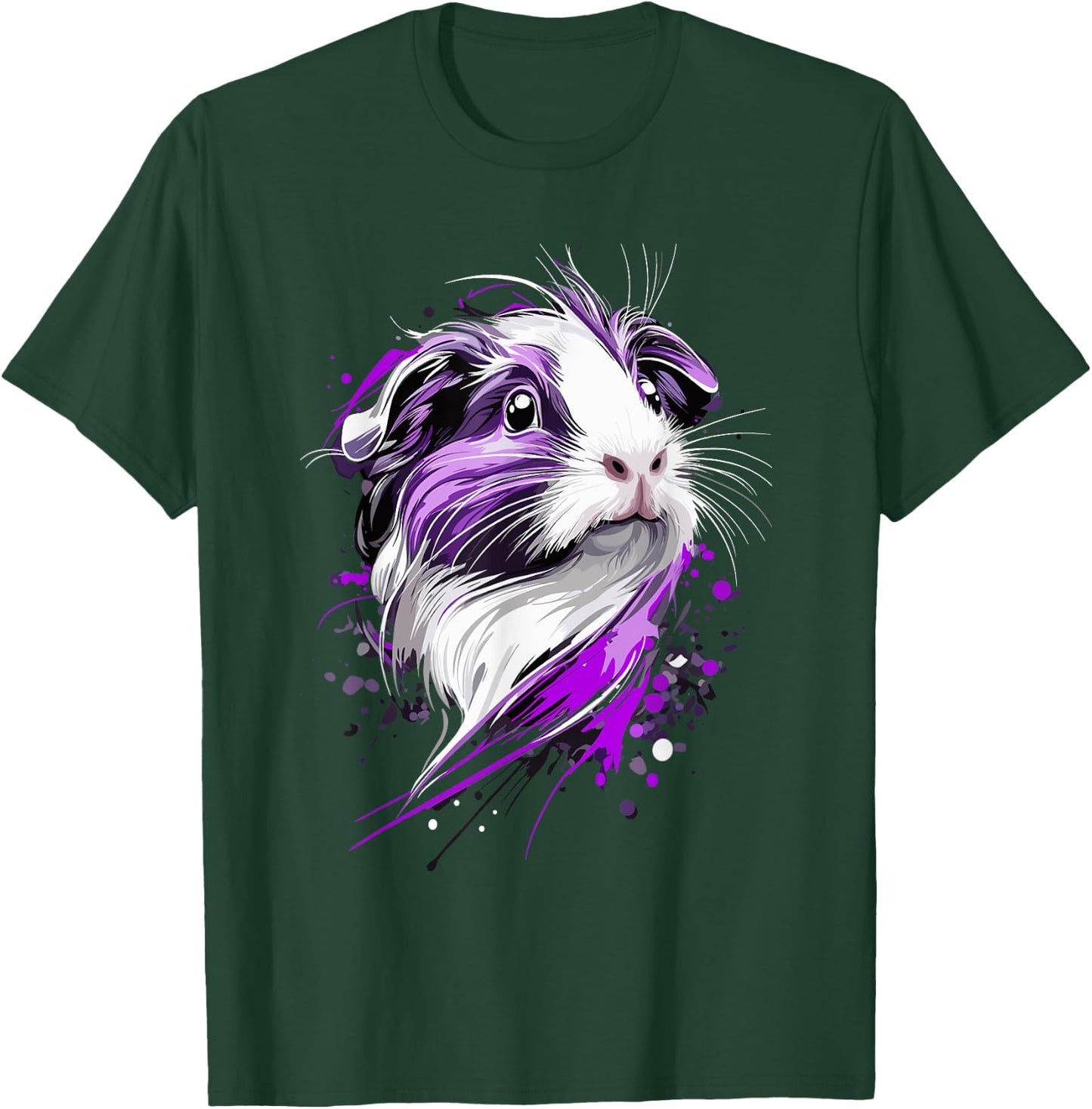 Guinea Pig with Purple Splashes T-Shirt - T-Shirt | Forest