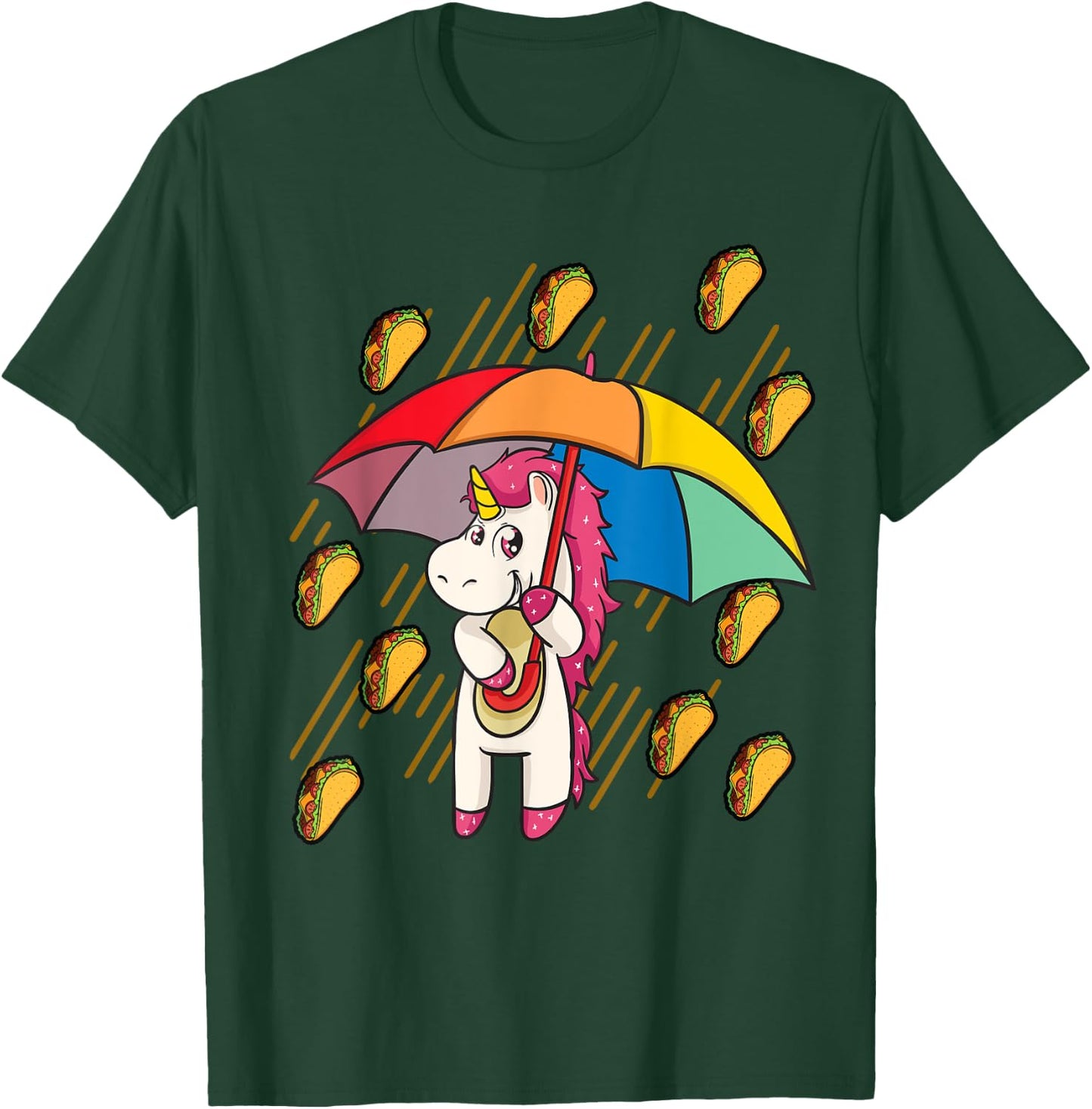 Raining Tacos Unicorn Lover Umbrella Cinco de Mayo T-Shirt - T-Shirt | Forest