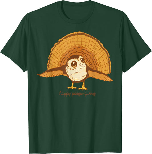 Star Wars The Last Jedi Porg Happy Porgs-Giving Thanksgiving T-Shirt - T-Shirt | Forest
