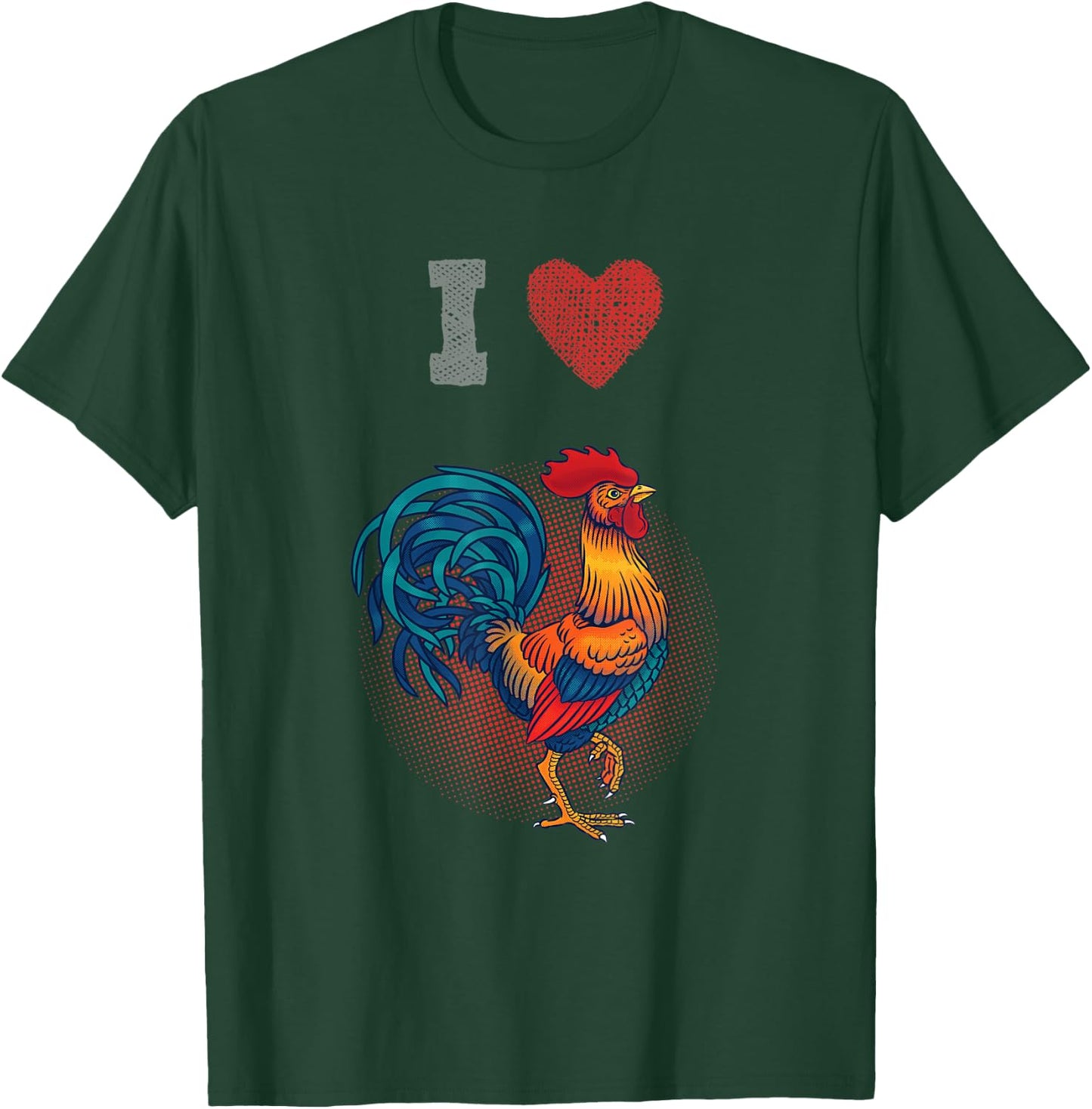 I Love (Heart) Chickens - Cock / Rooster Shirt T-Shirt - T-Shirt | Forest