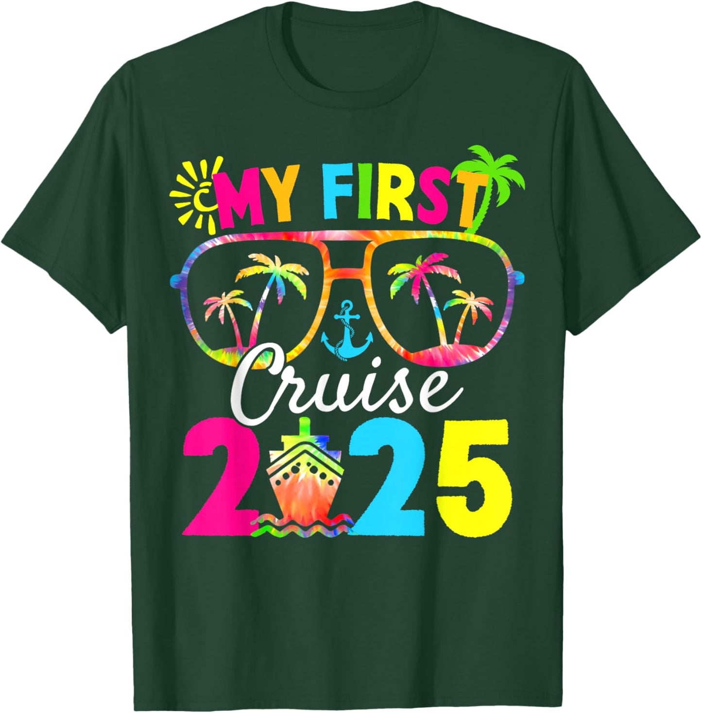 My First Family Cruise Squad 2025 Vacation Summer Trip T-Shirt - T-Shirt | Forest