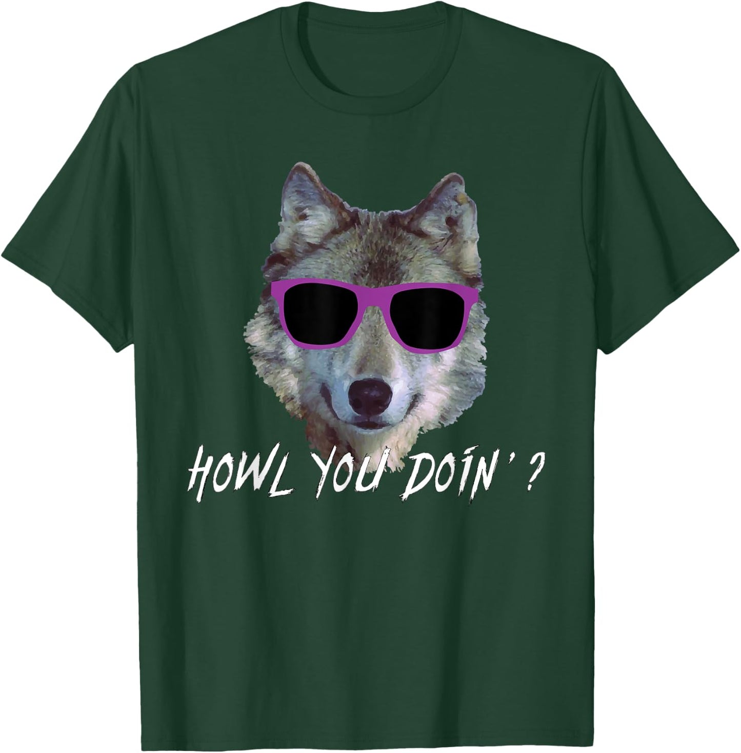 Howl You Doin'?: Funny Summer Pool Party Wolf Pun Men Women T-Shirt - T-Shirt | Forest