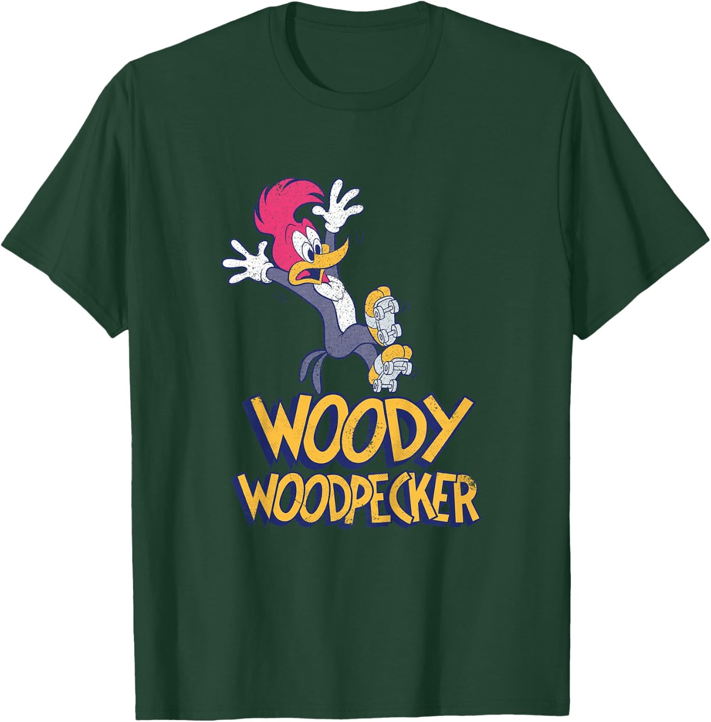 Kids Woody Woodpecker Falling Roller Skating T-Shirt - T-Shirt | Forest