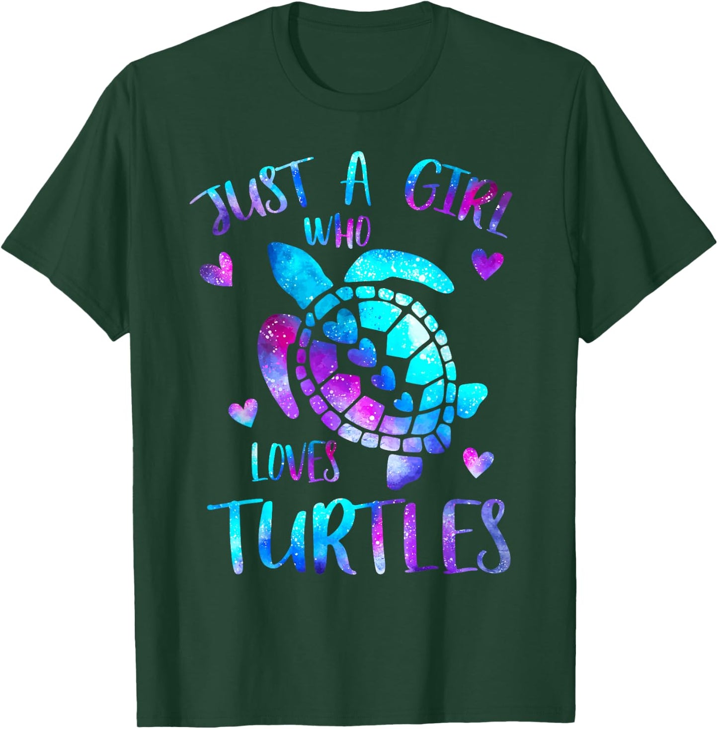 Just A Girl Who Loves Turtles Galaxy Cute Turtle Space Lover T-Shirt - T-Shirt | Forest