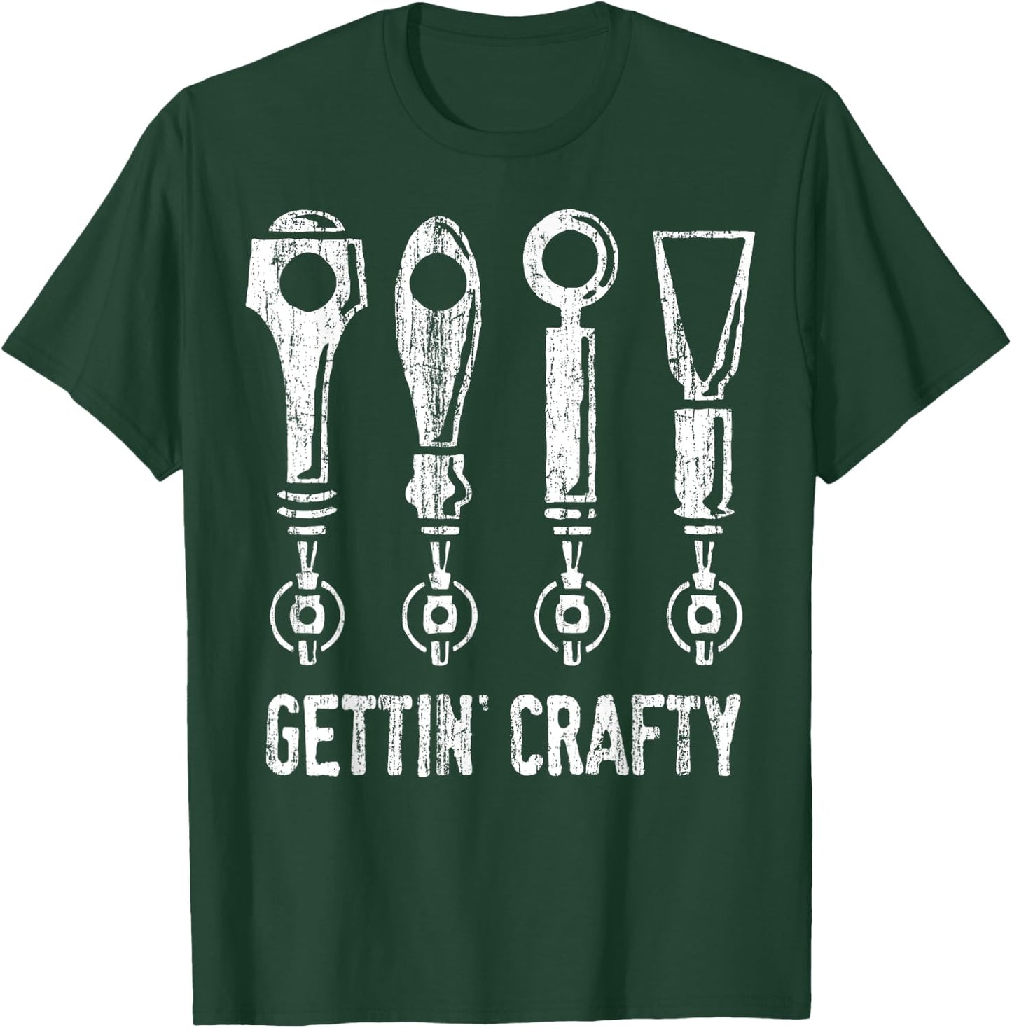 Gettin' Crafty Beer Taps T-Shirt - T-Shirt | Forest