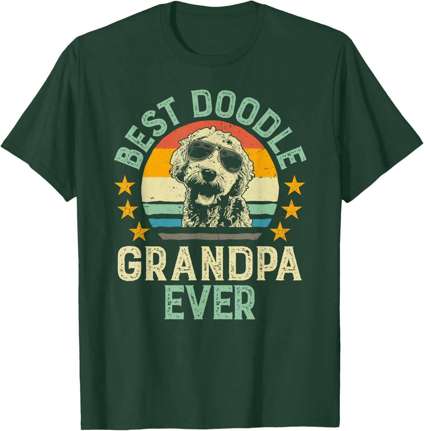 Best Doodle Grandpa Ever Goldendoodle Grandpa Gift T-Shirt - T-Shirt | Forest