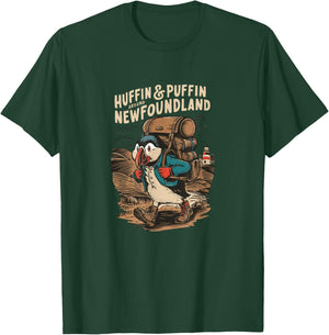 Huffin & Puffin Newfoundland - Atlantic Canada Souvenir T-Shirt - T-Shirt | Forest