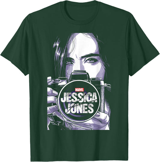 Marvel Jessica Jones Camera T-Shirt - T-Shirt | Forest