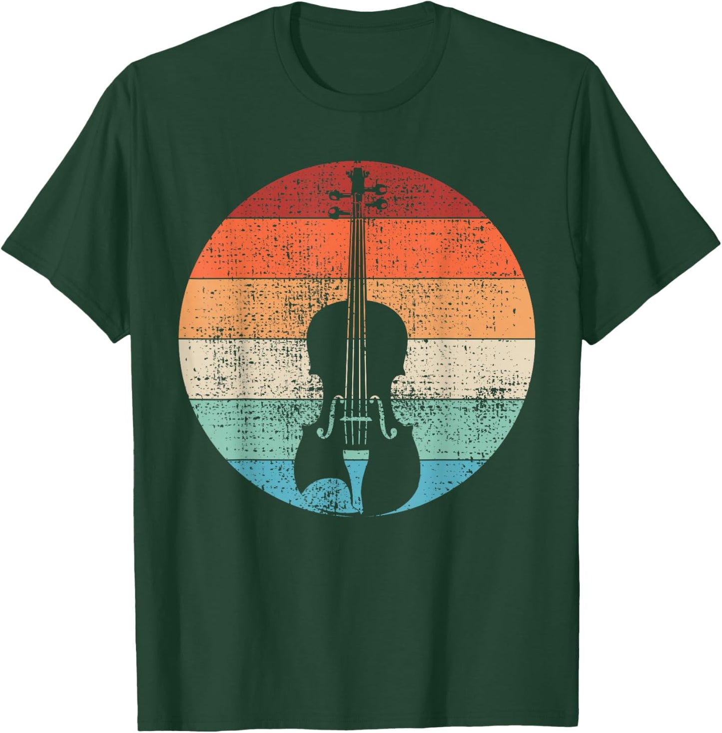 Violin Violinist Musical Instrument Retro T-Shirt - T-Shirt | Forest