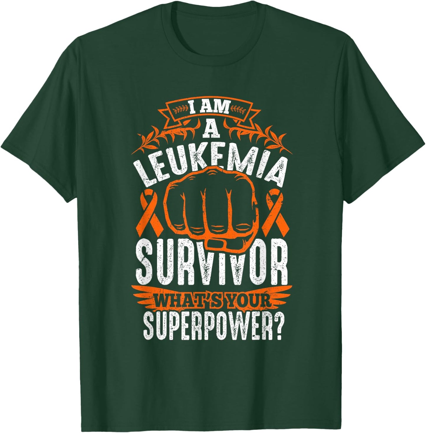Leukemia Cancer Survivor Awareness Ribbon Gifts T-Shirt - T-Shirt | Forest