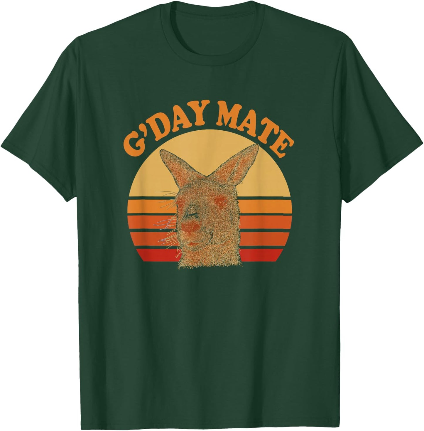 GDay Mate - Kangaroo Baby Retro Sunset T-Shirt - T-Shirt | Forest