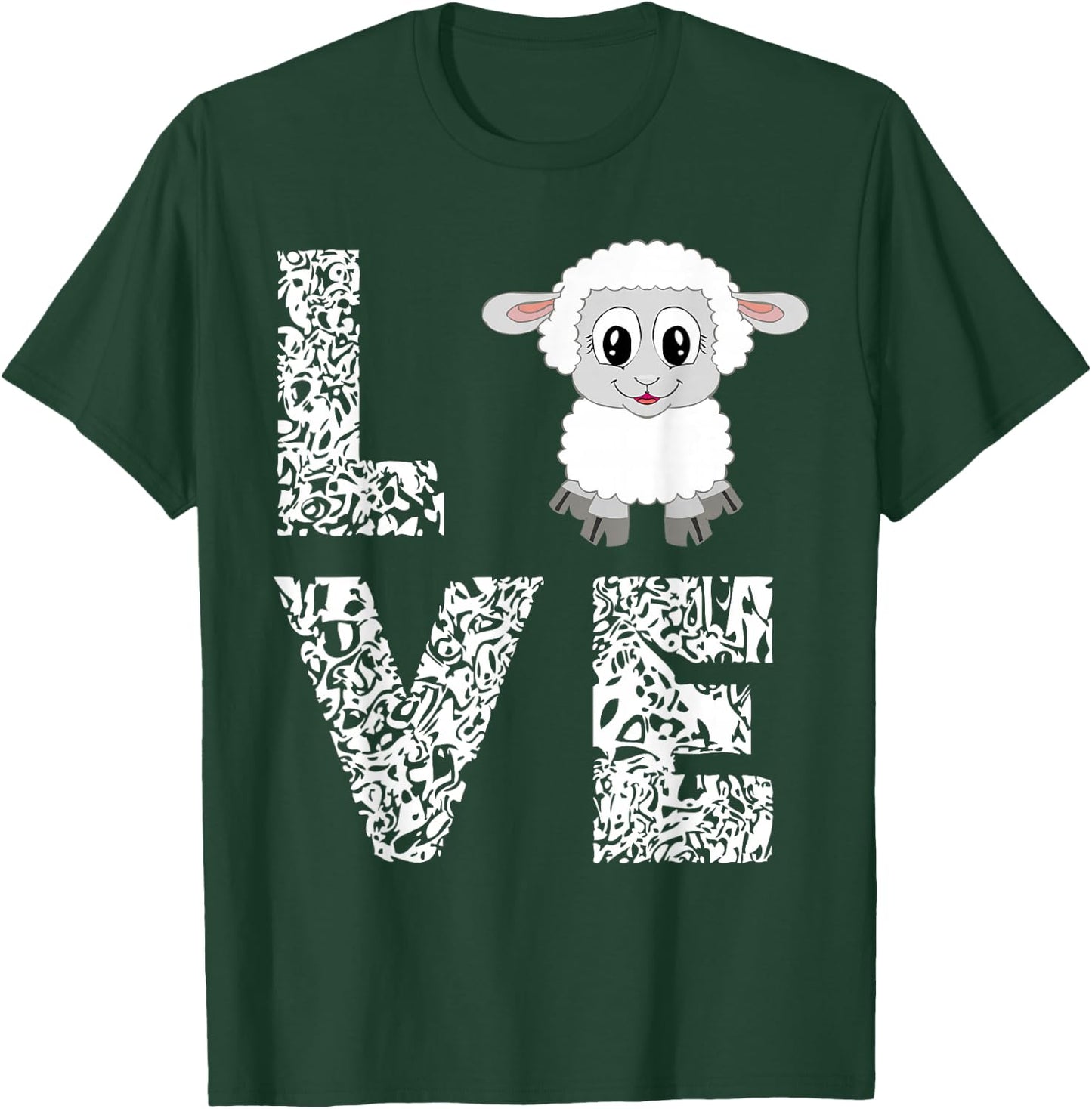 Sheep Lamb Love Livestock Farmer Cattle Sketch Gifts T-Shirt - T-Shirt | Forest