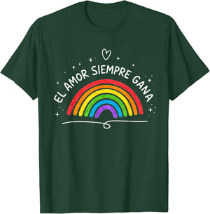 El Amor Siempre Gana Rainbow Love Wins Pride T-Shirt - T-Shirt | Forest