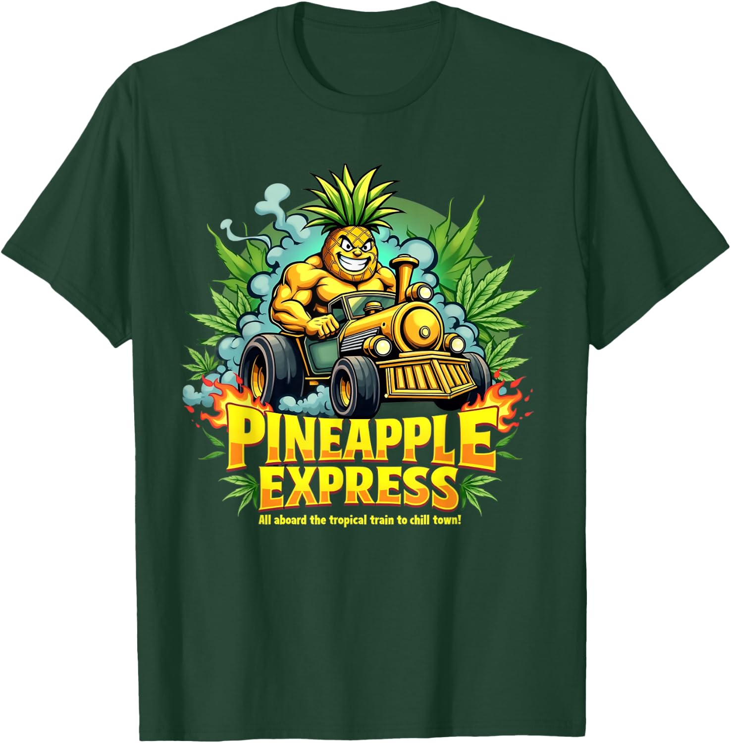 Pineapple Express Chill Town Cannabis Marijuana Smoking T-Shirt - T-Shirt | Forest