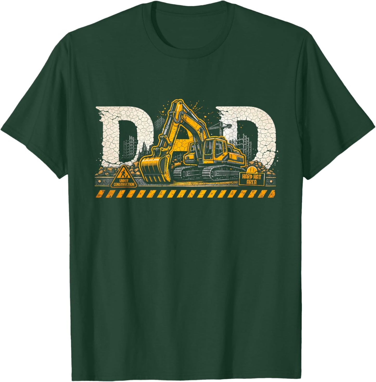 Excavator Dad Father's Day Construction Father Birthday T-Shirt - T-Shirt | Forest