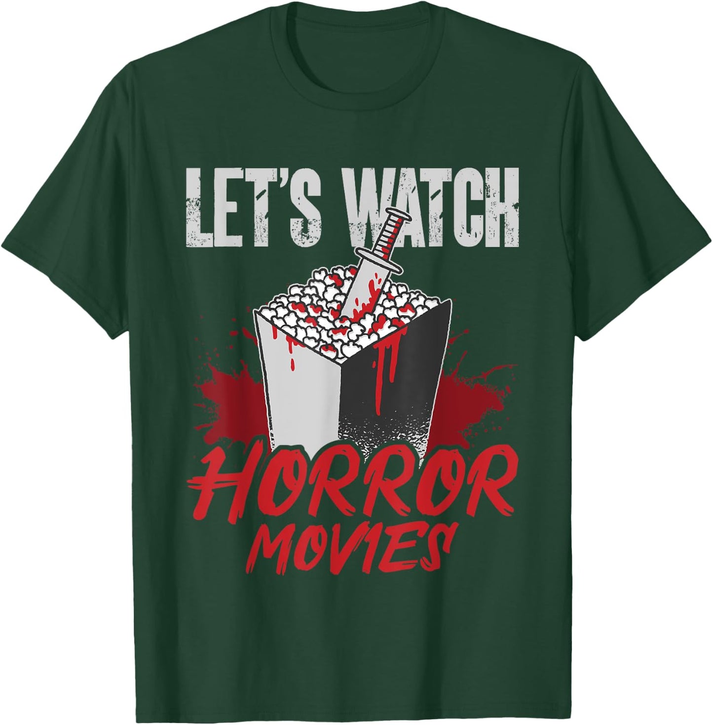 Halloween Popcorn Let’s Watch Horror Movies T-Shirt - T-Shirt | Forest