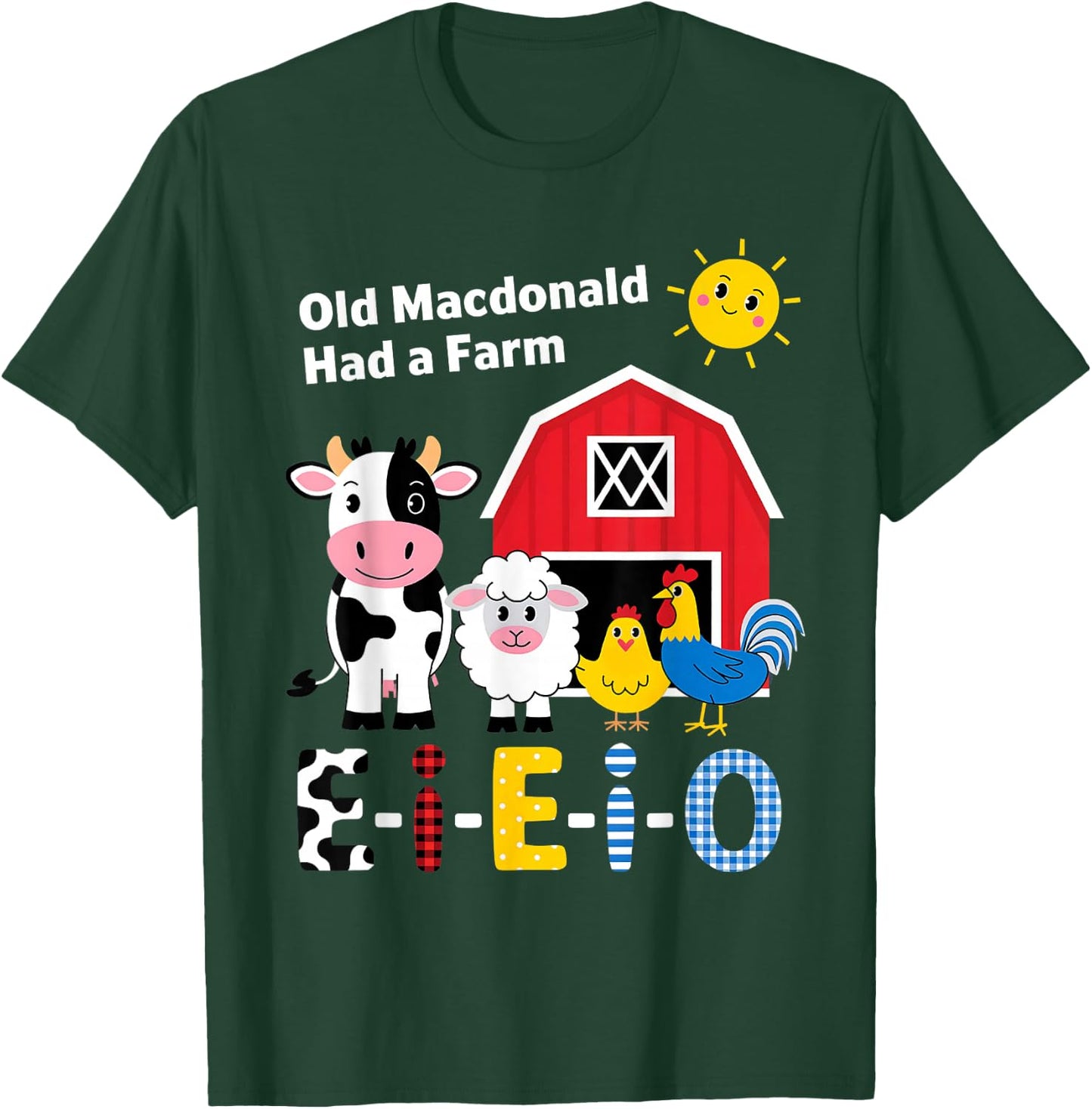 Old MacDonald Had a Farm E-I-E-I-O Boy Toddler Kids Birthday T-Shirt - T-Shirt | Forest